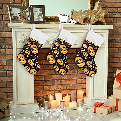 Алаза Божиќни чорапи Ноќта на вештерките со тиква со вештерки Класик Персонализирани големи декорации за порибување за семејни
