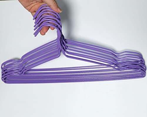Decohomeforu 10 пакувања со пурпурна жица за закачалки, закачалки за издржливи палто, заштеда на лесен простор