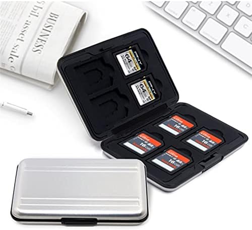 Кутија за картички за складирање Сребрена микро SD картичка SDXC држач за чување мемориска картичка за заштита на алуминиумски куќил