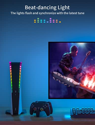 LED Светла За Playstation 5 Конзола, RGB PS5 LED СВЕТЛИНАТА DIY Додатоци со Bluetooth &засилувач; Синхронизација Музика&засилувач; 400