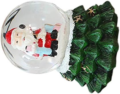 Амосфун Божиќен снежен глобус со Дедо Мраз фигура вода топка Снежен глобус подарок за одмор