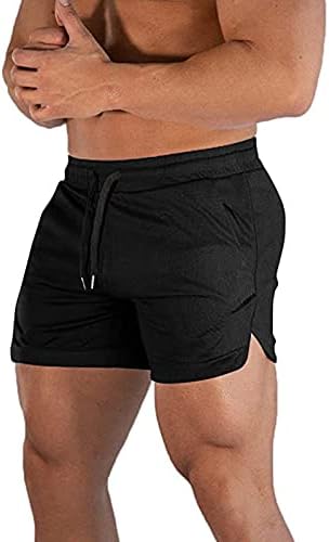 Вежбање на Ceht Mens Running Shorts Shorts Athertic Gym Shorts со џебови со патенти