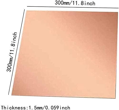 Hengенгијуу месинг плоча бакар лим фолија бакарен лист виолетова бакарна плоча 6 различни големини дебела 1. 5мм за, занаети, рачно изработен