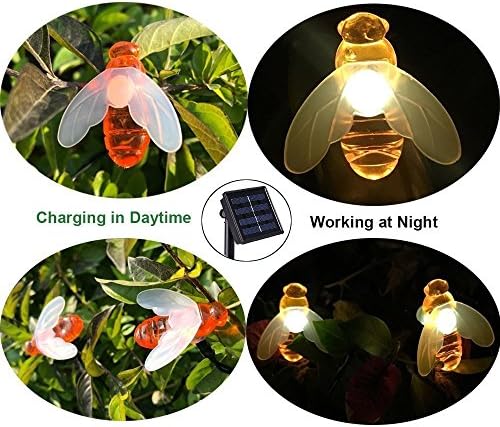 Dinowin мед пчели Светла, пчела низа светла соларна енергија медоносен бајки жица светла водоотпорен 30 предводени за надворешна градина