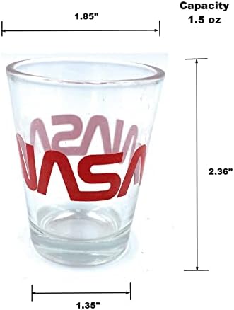 Аеисаж Наса Застрелан Стакло Сет од 3 Наса Застрелан Очила 3 Пакет Сувенир Чаши За Пиење Со Наса Официјално Лого Подароци За