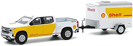 Greenlight 32200-D Hitch & Tow Series 20-2019 Chevy Silverado Shell Mail и Trailer Trailer Trailer Scale Pase 1/64 Scale