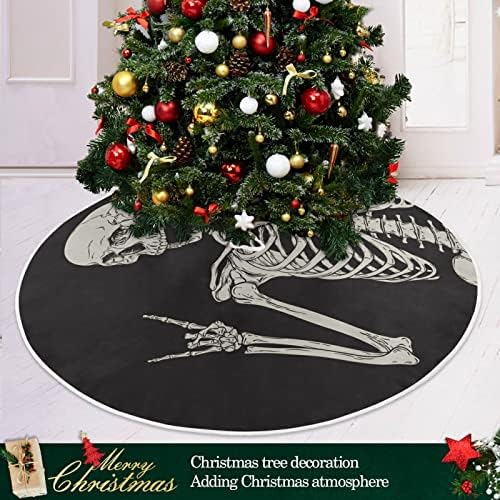 Оаренкол Смешни Човечки Скелет Црно Елка Здолниште 36 инчен Божиќ Празник Дрво Дрво Декорации