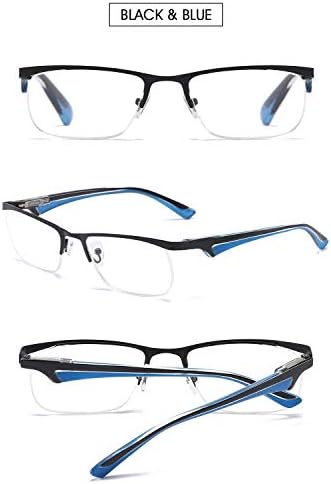 Вевесмундо Метал очила За Читање Мажи Пролет Шарки Класичен Половина Рамка Дизајн Правоаголни HD Читачи Очила