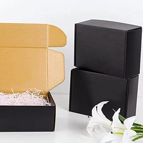 Zspeng 28 пакет 9x6x3 инчи за испорака за мал бизнис, црна брановидна картонска кутија литература поштар поштар