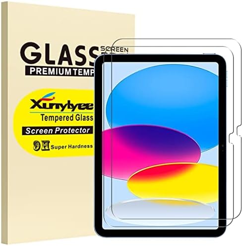 Xunylyee 2-пакет, заштитник на екранот компатибилен со iPad 10-та генерација 10.9 “, калено стакло за iPad 10-та генерација издание