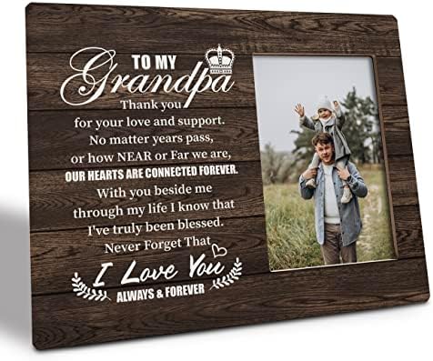 Дедо за подароци за слика на плакетата, ви благодарам за вашата loveубов и поддршка, знак за знак на плакета за подароци од дрво, дедо, рамка