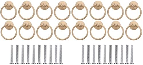 Housoutil црни копчиња за кабинети 20 парчиња прстени со единечни дупки за фиоки за рачки за тркалачки кутија за накит рачки рачки цинк