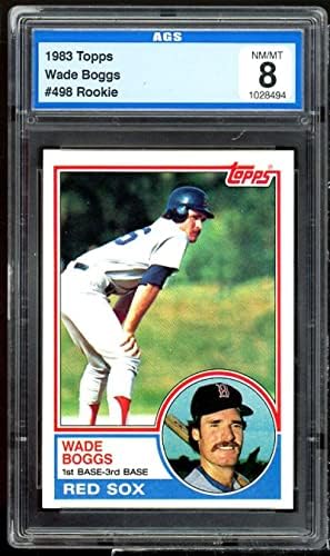 Wade Boggs Rookie Card 1983 Topps 498 AGS 8 nm/mt