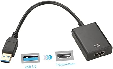 Solustre 3PCS Комплетен компјутер за P USB поддршка црн конвертор со двојно видео надворешно лаптоп до монитор за адаптер за кабел