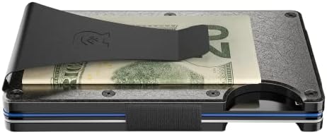 Минималистичкиот тенок паричник на гребенот за мажи - држач за кредитна картичка за блокирање на РФИД - Титаниумски метален паричник